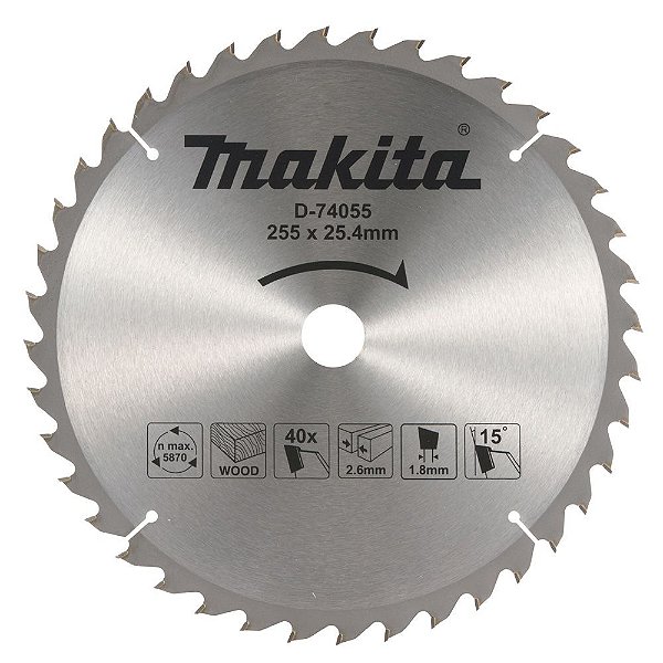 LAMINA DE SERRA TCT 255MM x 25.4MM x 40T MAKITA D-74055