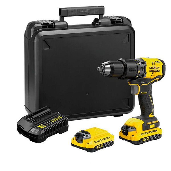 Parafusadeira/Furadeira de Impacto 20V 60Nm Brushless 2 Baterias 1,5Ah Fatmax Maleta Stanley SBD715C2K-BR