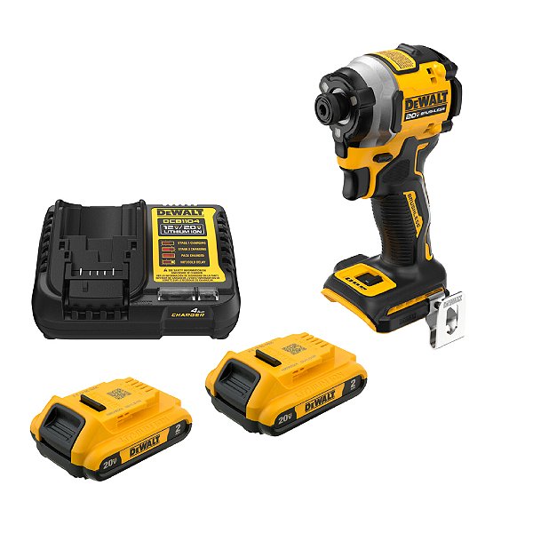 Kit Parafusadeira de Impacto 1/4'' 2 Baterias 20V Max* Brushless Atomic 205Nm Dewalt DCF850
