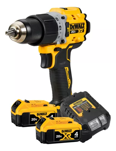 Kit Parafusadeira/Furadeira de Impacto 1/2"  90Nm Compacta 2 Baterias 20V 4Ah Xr Bruslhess DeWalt DCD805