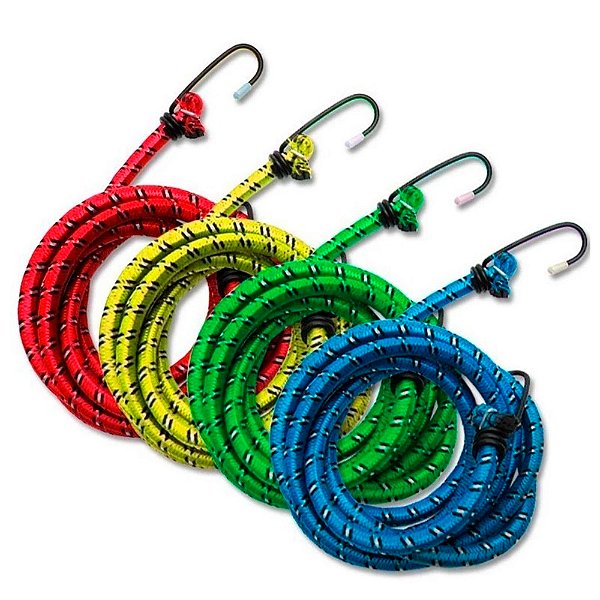 Cordinha Elástica com Gancho Ultra Resistente 1,5M Cores Diversas 4 Unidades Lotus