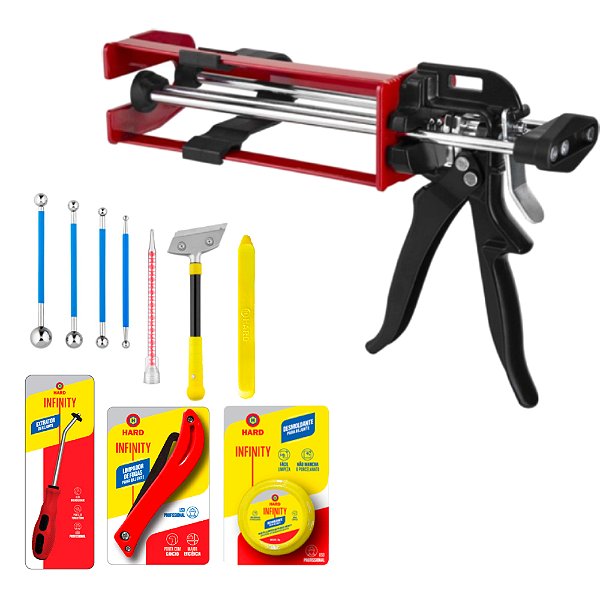 Kit Inicial Acessórios para Aplicação do Rejunte Infinity Hard 8 Peças Completo