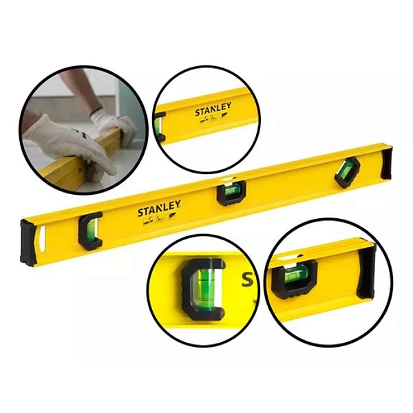 Nível de Alumínio 24'' 60cm 3 Bolhas Stanley STHT42074-LA