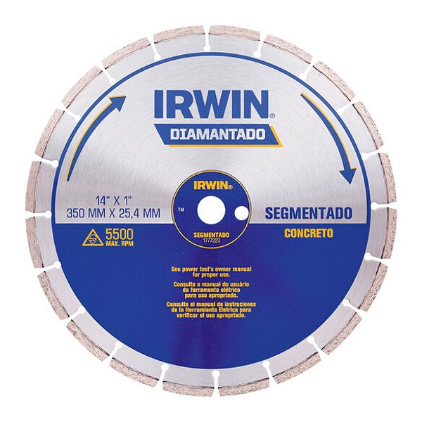 Disco Diamantado Segmentado para Concreto Asfalto 14" 350mm x 25,4mm Irwin 1777223