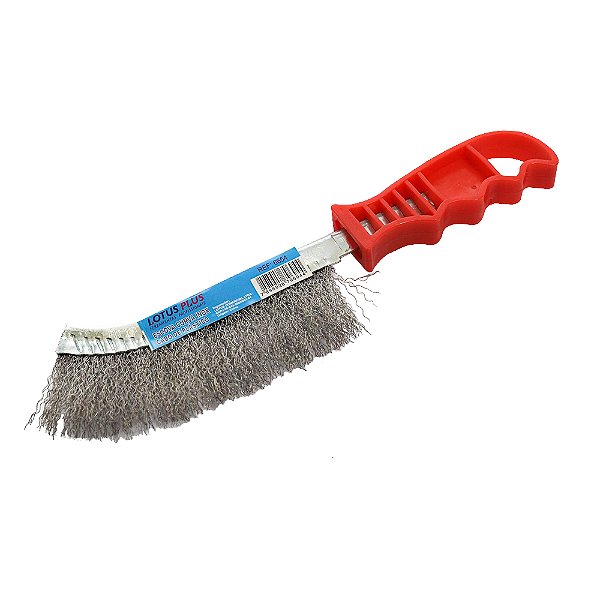 Escova de Aço com Cabo Vermelho 23cm Lotus 6654