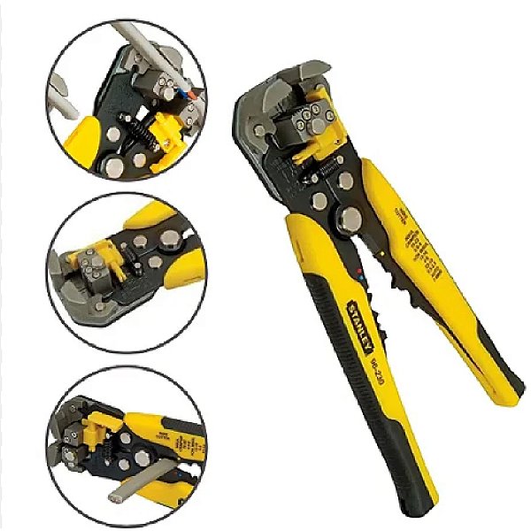 Alicate Automático Ajustável Desencapador e Crimpador de Fios 8'' 203mm Stanley 96-230