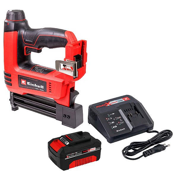 Kit Grampeador e Pinador até 32mm à Bateria 18V 4Ah e Carregador Bivolt Einhell TE-CN 18 Li