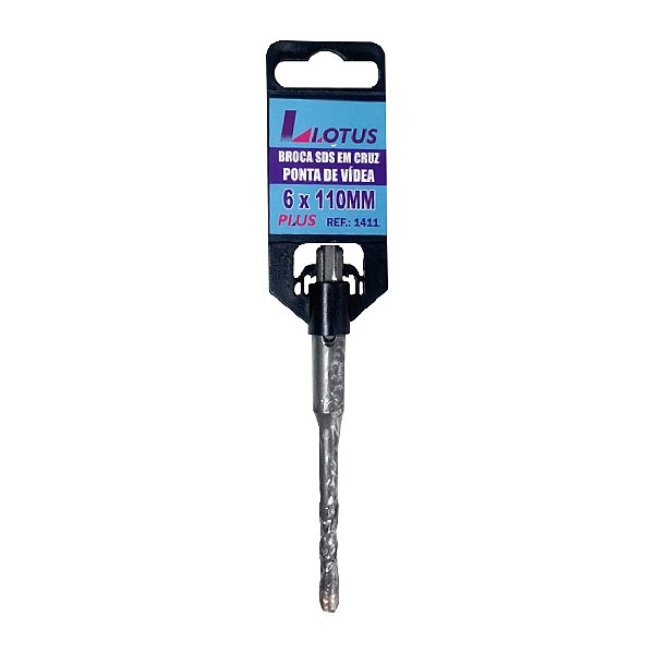 Broca para Concreto Sds Plus Vídea Cruzada 6mm x 110mm Lotus 1411