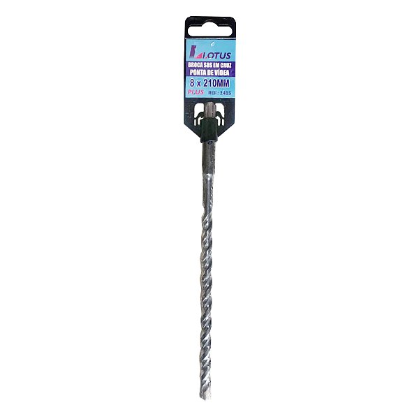 Broca para Concreto Sds Plus Vídea Cruzada 8mm x 210mm Lotus 1415