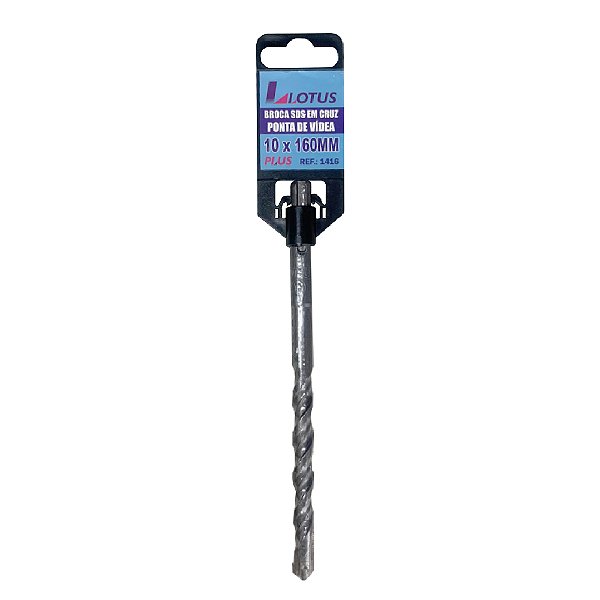Broca para Concreto Sds Plus Vídea Cruzada 10mm x 160mm Lotus 1416
