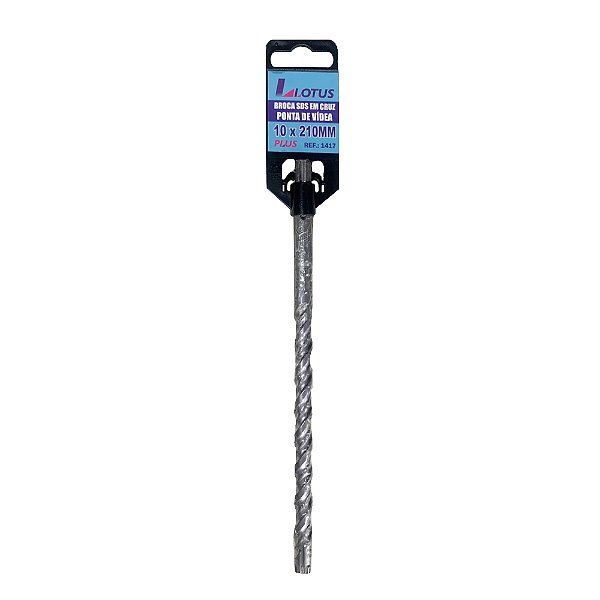 Broca para Concreto Sds Plus Vídea Cruzada 10mm x 210mm Lotus 1417