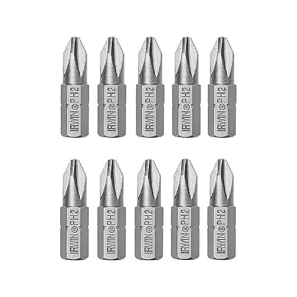 Kit com 10 Ponteiras Insert Bits Phillips Ph2 1/4'' x 50mm Irwin IW12888