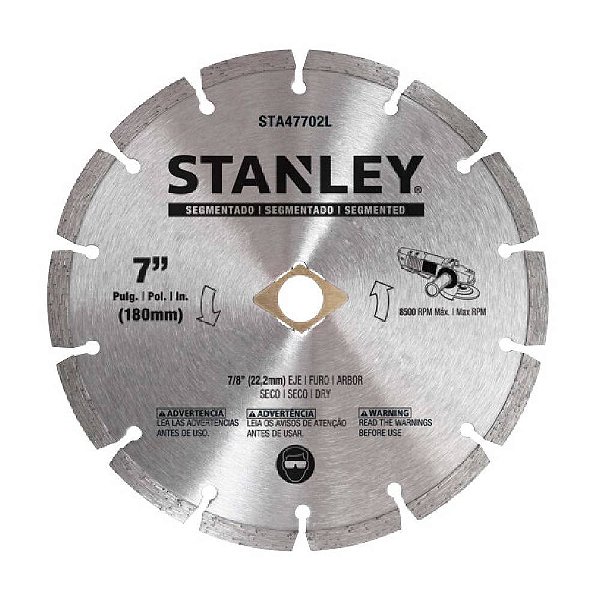 Disco Diamantado Segmentado Concreto 7'' 180mm para Esmerilhadeira Stanley STA47702L
