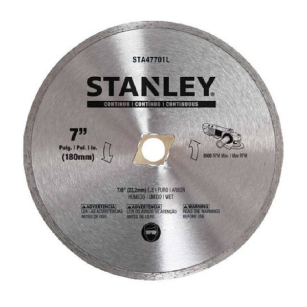 Disco Diamantado Contínuo 7'' 180mm para Esmerilhadeira Stanley STA47701L