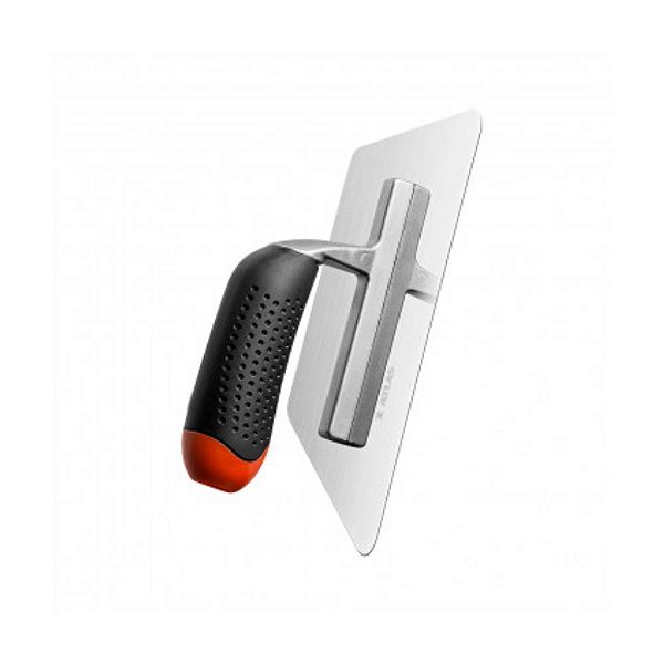 Desempenadeira Trapézio Trapezoidal Chanfrada em Aço Inox para Cimento Queimado 236mm x 130mm x 110mm Atlas AT111