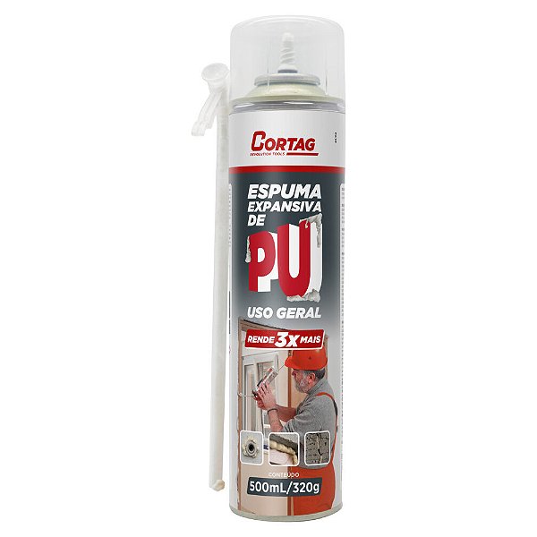 Espuma Expansiva de PU Uso Geral 500ml 320g Cortag