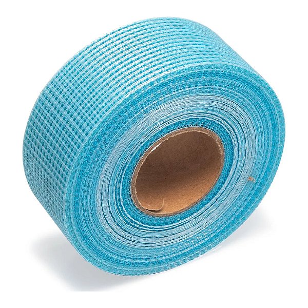 Fita Telada Auto Adesiva Drywall Gesso 48mm x 45 Metros Azul Lotus 1872