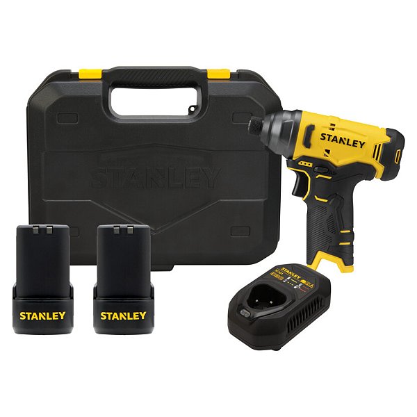 Parafusadeira de Impacto 1/4" com 2 Baterias 12V 2Ah 110Nm com Maleta Stanley SCI10D2K-BR