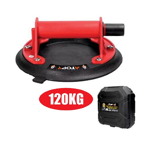 Ventosa de Sucção a Vácuo 200mm 8'' 120Kg Profissional com Maleta Atopy