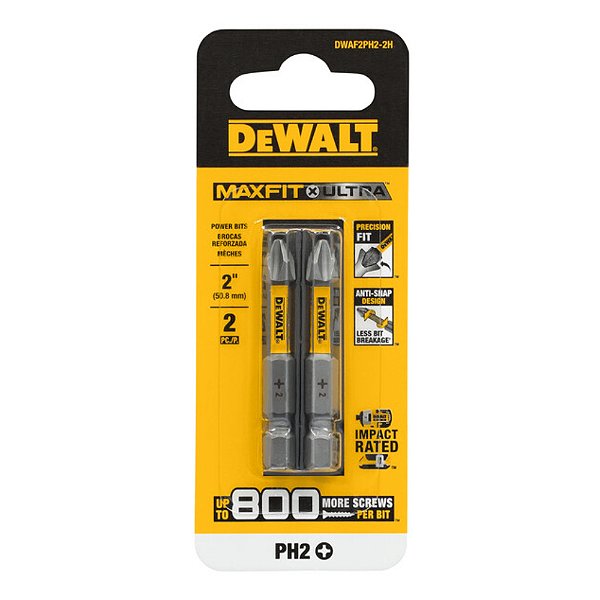 Ponteira Bits Phillips PH2 MaxFit Ultra 50,8mm 2 Peças Dewalt DWAF2PH2-2H