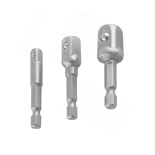 Jogo de Adaptador de Soquete para Parafusadeira 1/4'' x Medidas 1/4'' 3/8'' 1/2'' com 3 Peças Lotus 2772