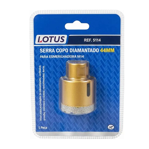 Serra Copo Diamantada para Esmerilhadeira 44mm Porcelanato Lotus 5114