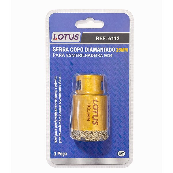 Serra Copo Diamantada para Esmerilhadeira 35mm Porcelanato Lotus 5112