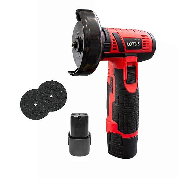 Mini Esmerilhadeira Lixadeira Angular 3'' 75mm 12V Brushless com 2 Baterias Carregador Bivolt e Maleta Lotus 1771