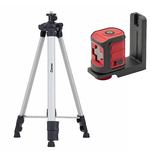 Nível a Laser 2 Linhas Verde até 30 Metros Cortag + Tripé em Alumínio 1,20m Cortag