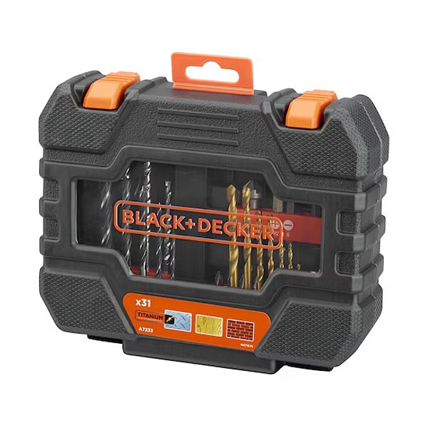 Jogo de Brocas e Bits com 31 Peças Maleta Black+Decker A7233-XJ