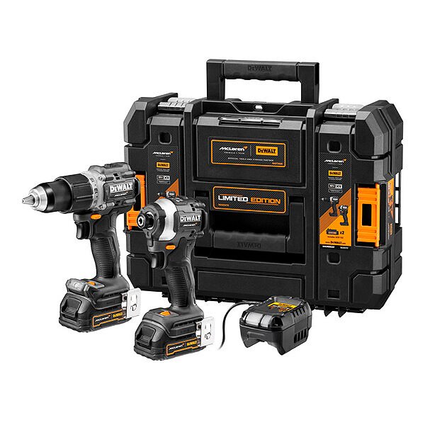 Combo Dewalt McLaren Parafusadeira e Furadeira de Impacto 20V Brushless Tstak DCK200ME2GT-BR