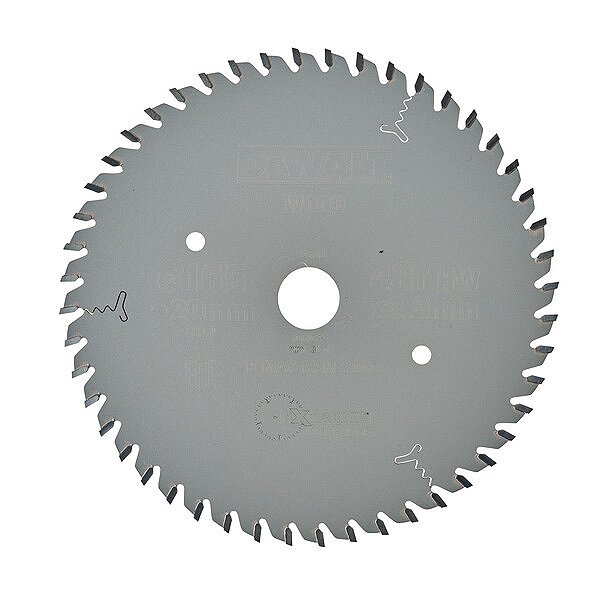 Disco Lâmina de Serra Circular 165mm x 20mm x 48 Dentes para Serra de Trilho Dewalt DT1090-QZ