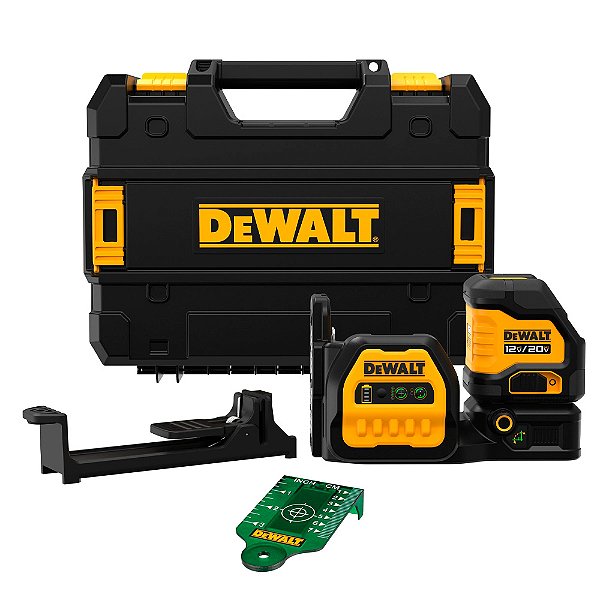 Nível a Laser à Bateria 85 Metros 2 Linhas Verdes Cruzadas 12V/20V Dewalt DCLE34020GB (Sem Bateria e Sem Carregador)