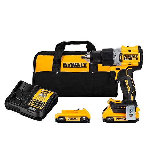 Parafusadeira/Furadeira de Impacto 1/2" (13mm) Compacta 20V Max* Xr Brushless com 2 Baterias e Bolsa DeWalt DCD805D2-BR