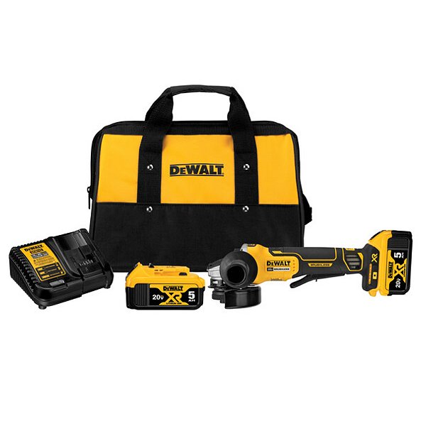 Esmerilhadeira Angular 5'' 20V Max* com 2 Baterias 5Ah XR e Carregador com Bolsa Dewalt DCG413P2-BR