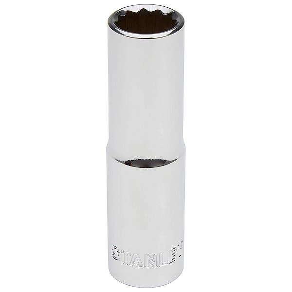 Soquete Longo Estriado Aço Cr-V Cromado 1/2'' 11mm Stanley 4-86-419