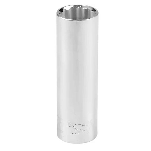 Soquete Longo Estriado Aço Cr-V Cromado 1/2'' 17mm Stanley 4-86-425