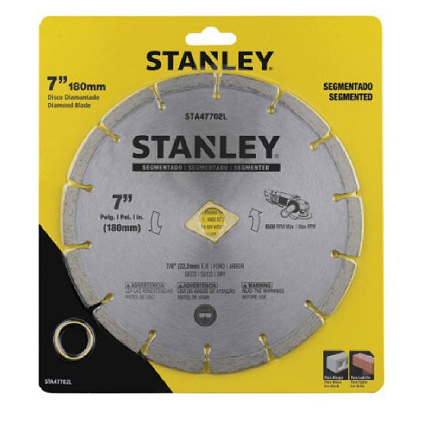 Disco Diamantado Segmentado Concreto 7'' 180mm para Esmerilhadeira Stanley STA47702L