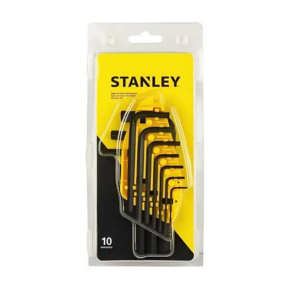 Jogo de Chave Allen 1/16” a 3/8” em Polegada 10 Peças Stanley 69-254