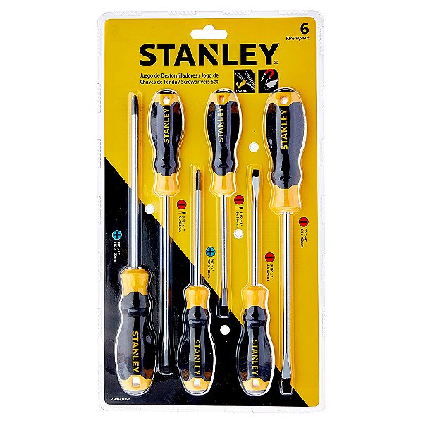 Jogo de Chaves de Fenda Imantada Emborrachada 6 Peças Stanley STMT66672-840
