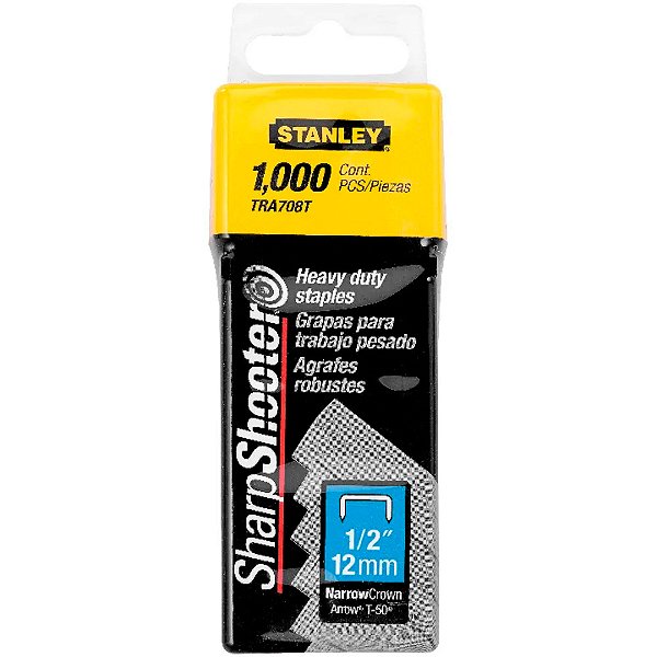 Grampo para Grampeador TR150 TRE550 STHT70250 1/2'' 12mm 1000 Unidades Stanley TRA708T