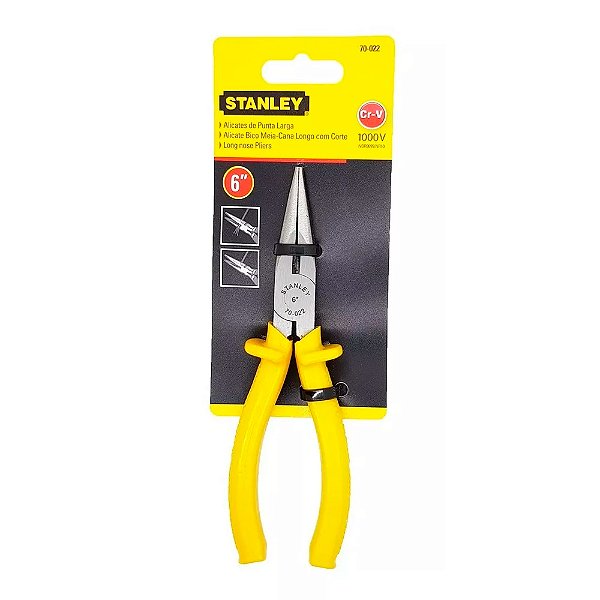 Alicate de Bico Meia Cana Isolado 1000V 6'' 152mm Stanley 70-022