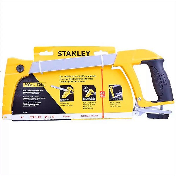 Arco de Serra para Metal Tubular de Alta Tensão Profissional 12" Stanley Pro 15-098
