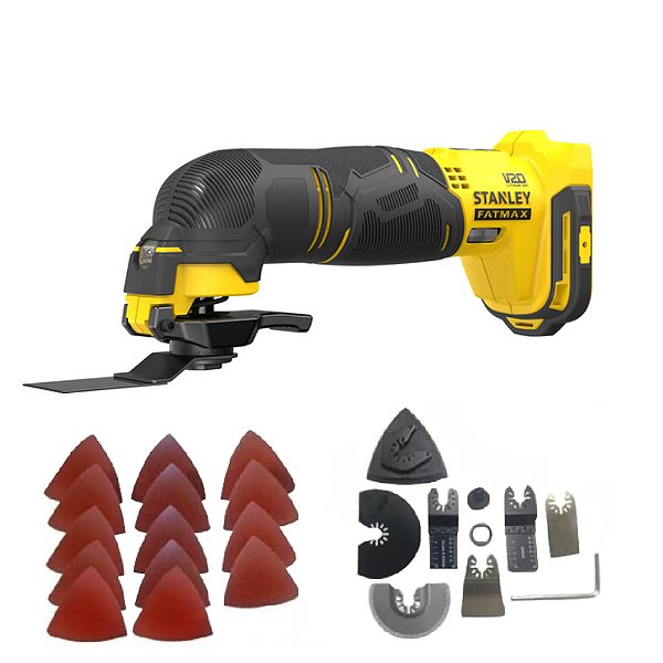 Multi Ferramenta Oscilante à Bateria 20V Max* Fatmax + 9 Acessórios Stanley SCT500B-B3 (Sem Bateria e Sem Carregador)