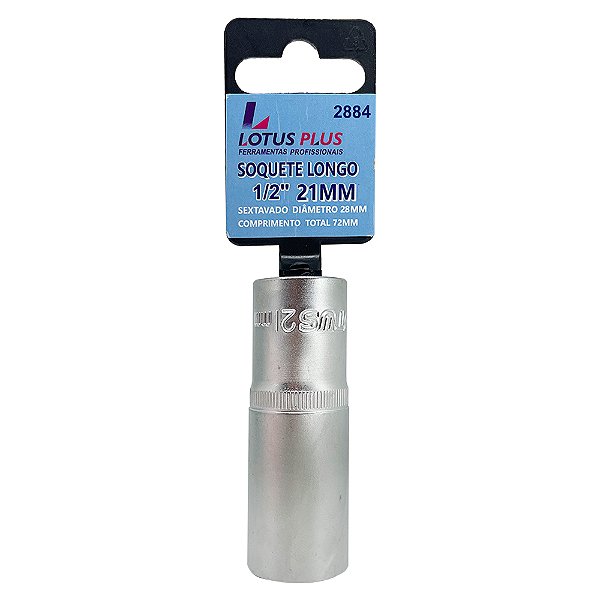 Soquete Longo Sextavado 1/2'' CRV 21mm Lotus 2884