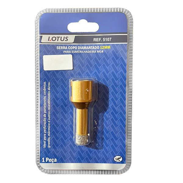 Serra Copo Diamantada 12mm para Esmerilhadeira Porcelanato Lotus 5107