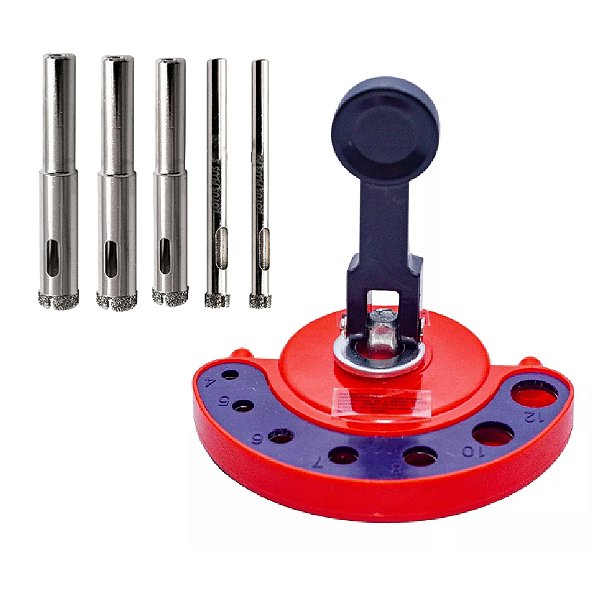 Guia para Serra Copo com Ventosa para Porcelanato com 5 Serra Copo Lotus 1459