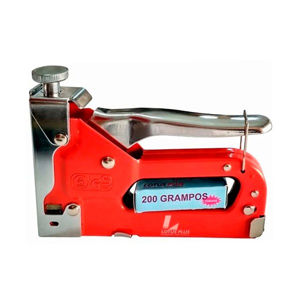Grampeador Pinador Manual Profissional com Regulagem 4mm a 14mm com 200 Grampos Lotus 8777