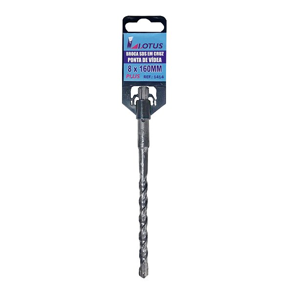 Broca para Concreto Sds Plus Vídea Cruzada 8mm x 160mm Lotus 1414