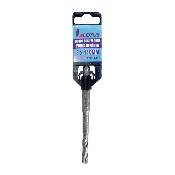 Broca para Concreto Sds Plus Vídea Cruzada 8mm x 110mm Lotus 1413